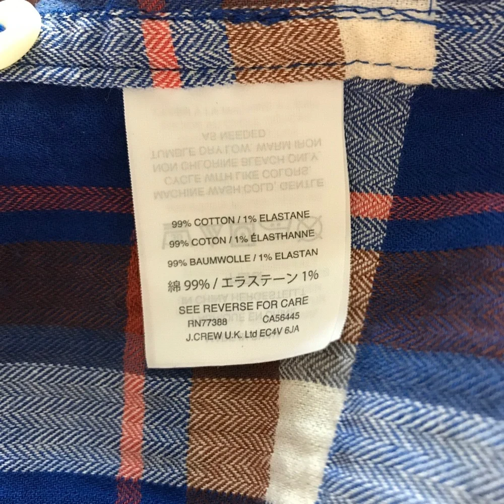 J.Crew Womens Multicolor‎ Plaid Button Down Blouse